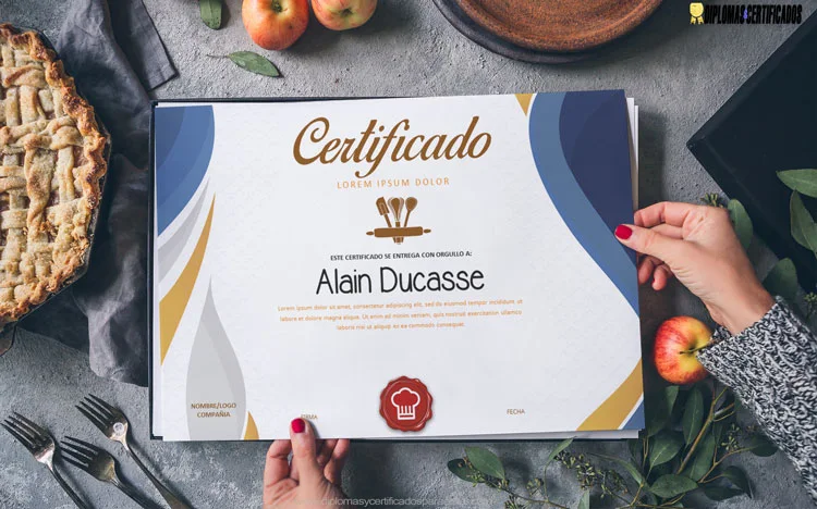 Plantilla de Certificado de cocina