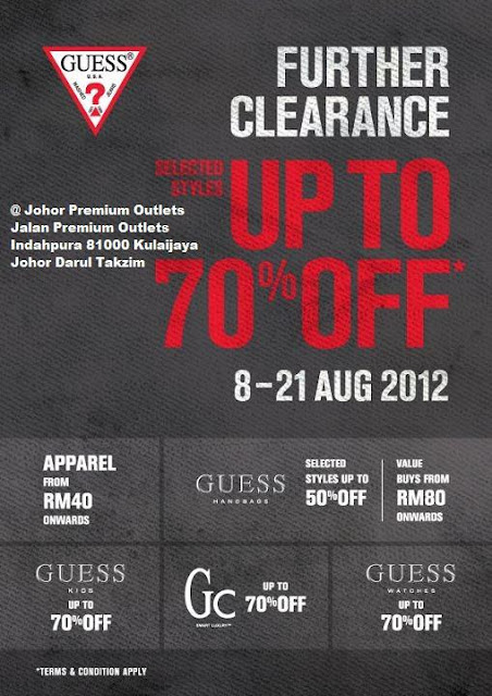 GUESS Malaysia Sale 2012: Watch , Apparels & Handbag up to 70%