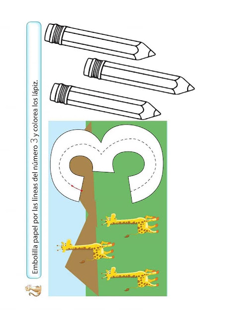 Número 3 para inicial de 3 años - Matemática