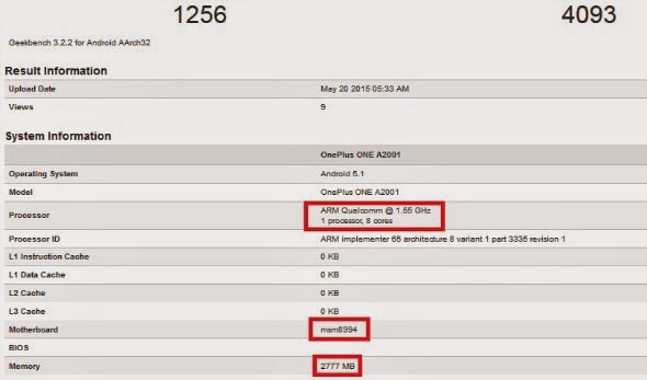 News : OnePlus 2 apparently got benchmarked today