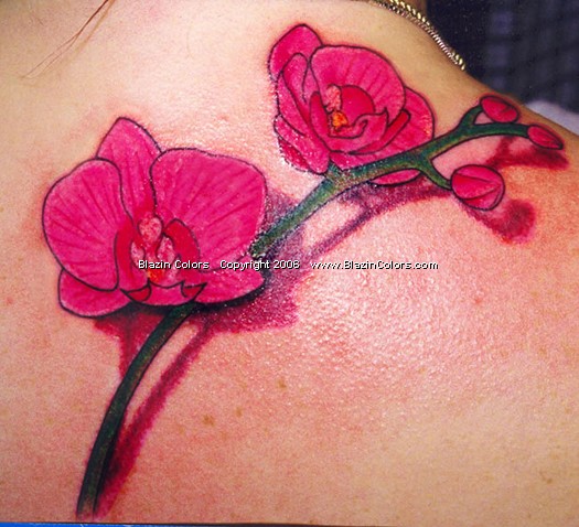 Female Tattoos "Back Body Hawaiian Flower Tattoo Design"