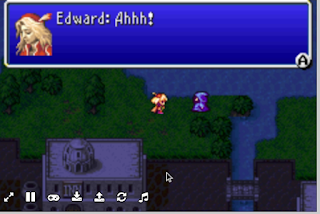 Edward seeing monster to fight from Final Fantasy 5 SNES