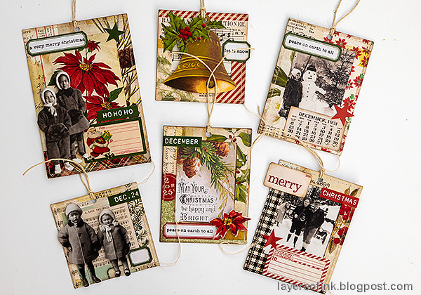 Layers of ink - Vintage Christmas Gift Tags Tutorial by Anna-Karin Evaldsson.