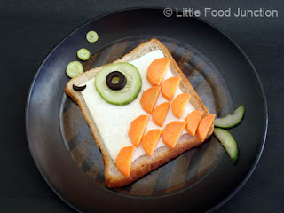 Fish Shaped Sandwich. 