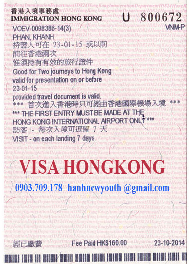 Dịch vụ làm visa Hong Kong