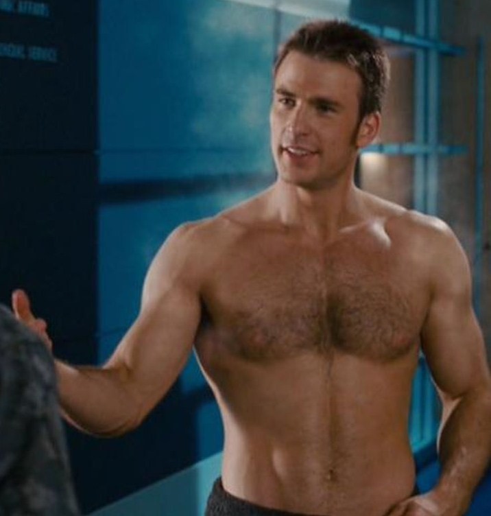 Hollywood Hunk Chris Evans Shirtless Wet in a Towel