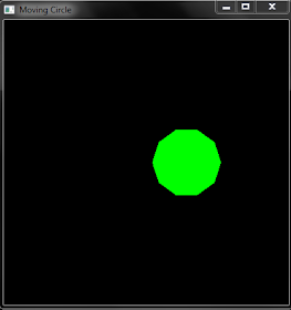 OpenGl code to make a moving Circle