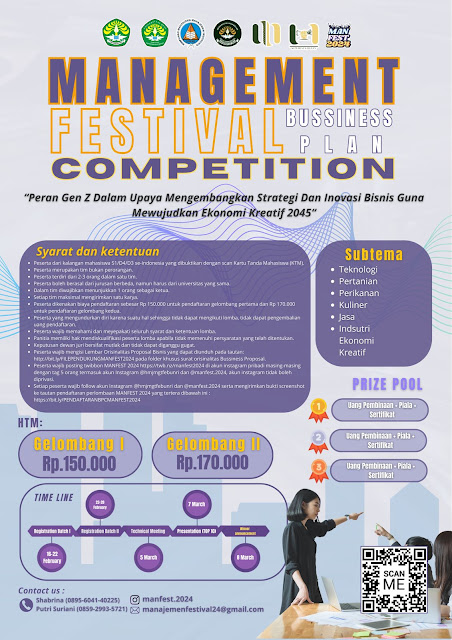 Management Festival HMJ Manajemen UNRI Ada Lomba BPC, SInging, Poster dan ESSAY