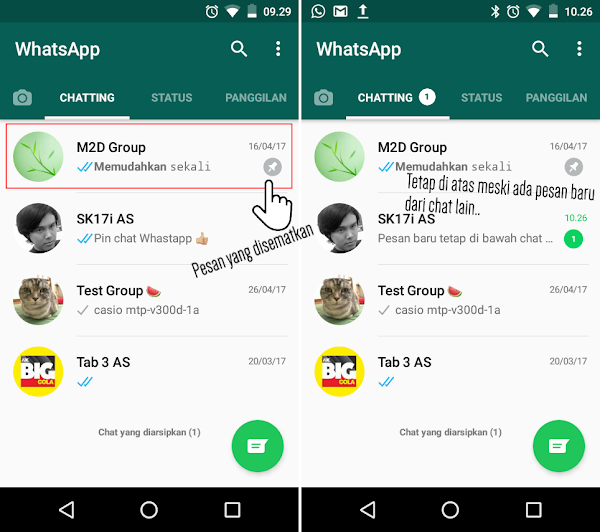 Semakin hari fitur WhatsApp semakin bertambah saja sob Menyematkan Chat WhatsApp Penting di Urutan Paling Atas