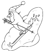 cartoon animals gallery images (skiing animal penguin coloring pages)