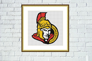 Ottawa Senators logo cross stitch pattern - Tango Stitch