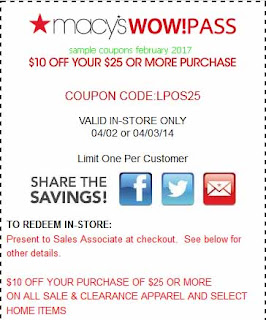 Macy's coupons for february 2017