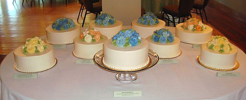 Some couples have individual cake centerpieces or even a display of