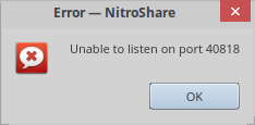 Unable to listen on port 40818