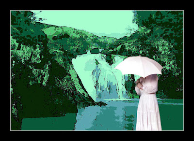 Bucolic Scene with Waterfall