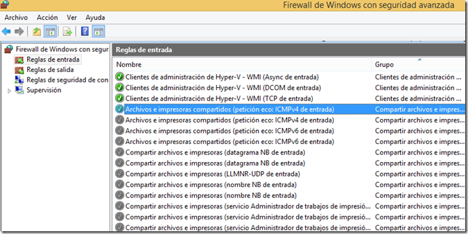 Habilitar Regla Firewall Windows