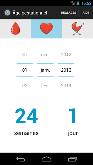Âge gestationnel (Application pour Le calcul de l'âge gestationnel)