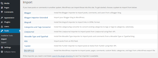impoer wordpress blog