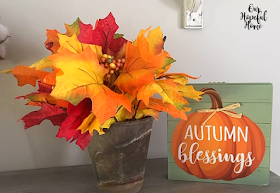 Autumn blessings wooden fall decor sign fall leaves