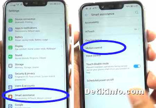 Menu Motion control di Huawei nova 3i