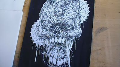 black ink zombie drawings