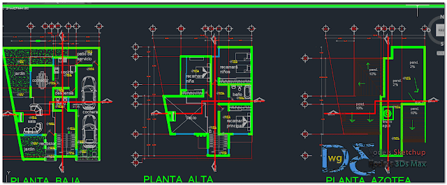 House country cabin project in AutoCAD 