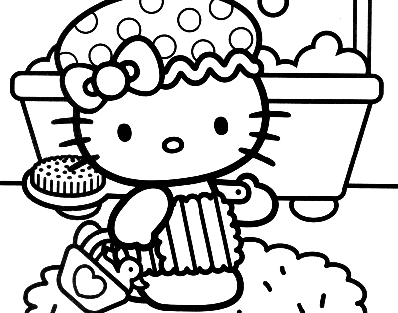  HELLO  KITTY  COLORING  PAGES 