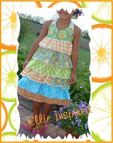 ruffled halter neck dress pattern