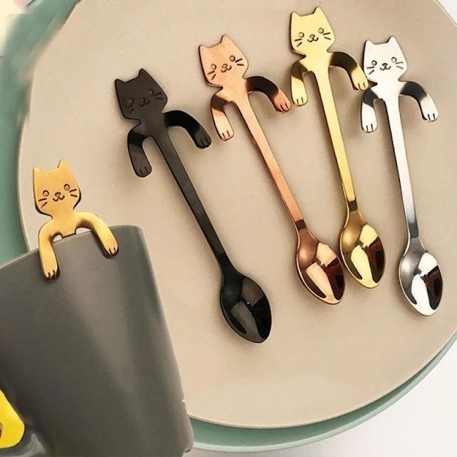 Cute Cat Spoon Long Handle Spoons Buy on Amazon and Aliexpress