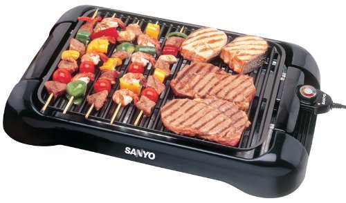 Sanyo HPS-SG3 200-Square-Inch Electric Indoor Barbeque Grill, Black