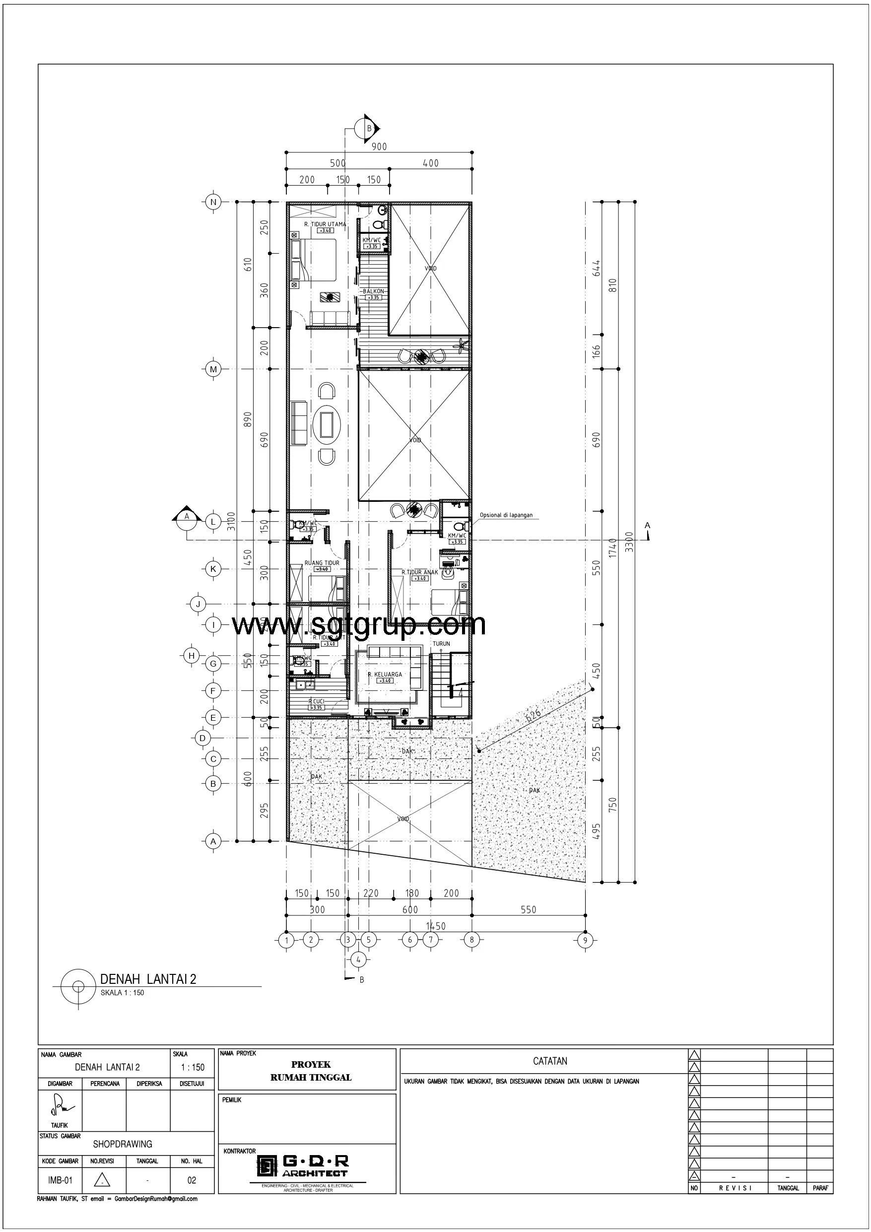 Jasa Desain Rumah Ibu Z Denah Lantai 2