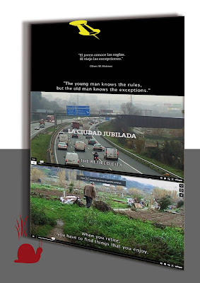 Imagen 02 labrujulazularte 2013/07/07 Montaje gráfico con fotogramas del cortometraje documental "La Ciudad Jubilada", de Pau Faus.