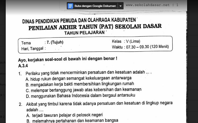 Contoh Soal Ujian Tengah Semester Kelas  Soal Pat Seni Budaya Kelas 9 Semester 1