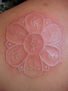 White Ink Flower Tattoo