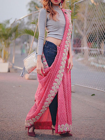 Jeans and Sari