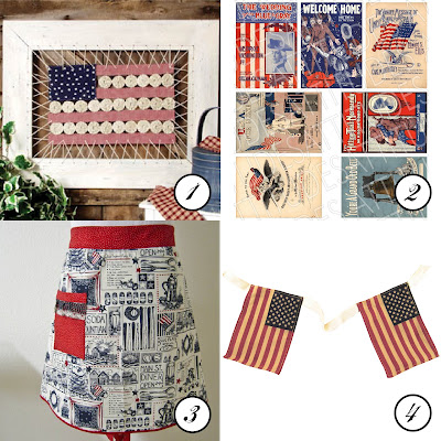 4 I love the teastained look of this American Flag Garland by Country 