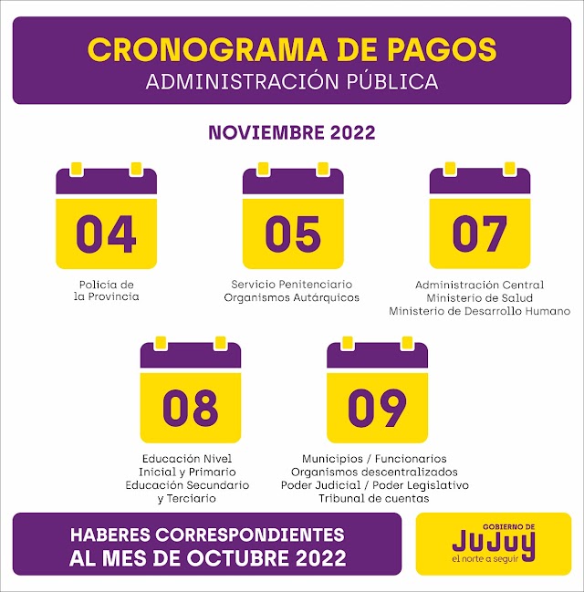 Cronograma de pago para la Administracion Publica