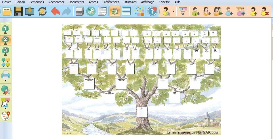Modèle d'arbre généalogique avec illustration