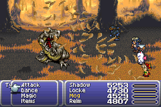 Shadow Throws an Invisibility Scroll in Final Fantasy VI.