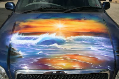 panorama sunset airbrush