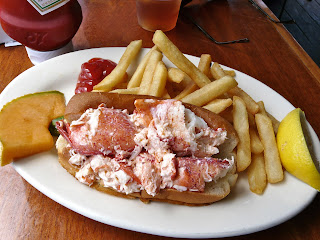 lobster roll and fries