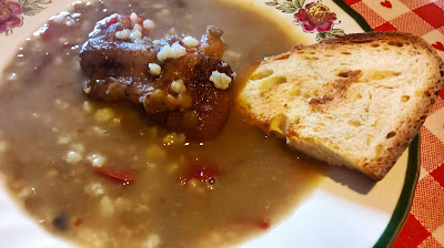 Zuppa di lenticchie e zampa di maiale (con fregola sarda) tutorial 3