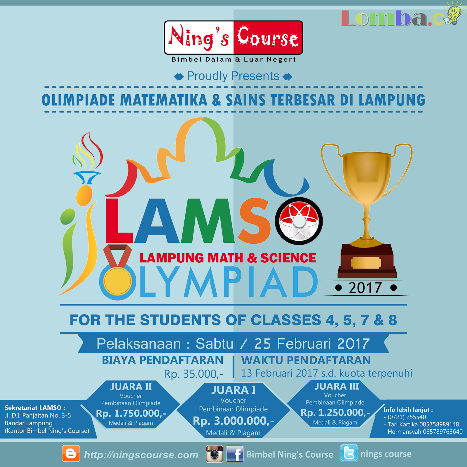 Lomba Olimpiade LAMSO 2017 Untuk SD Dan SMP