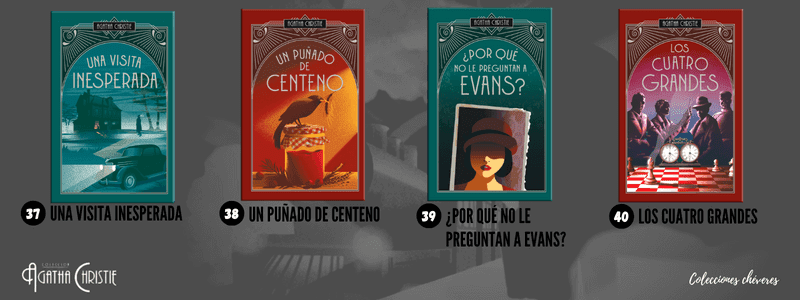 coleccion agatha christie, Una visita inesperada, Un puñado de centeno, Por qué no le preguntan a Evans, Los cuatro grandes