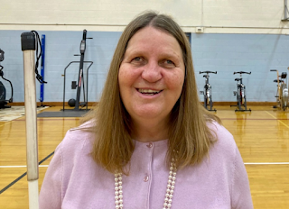 Image of Julie Deden in the CCB gym