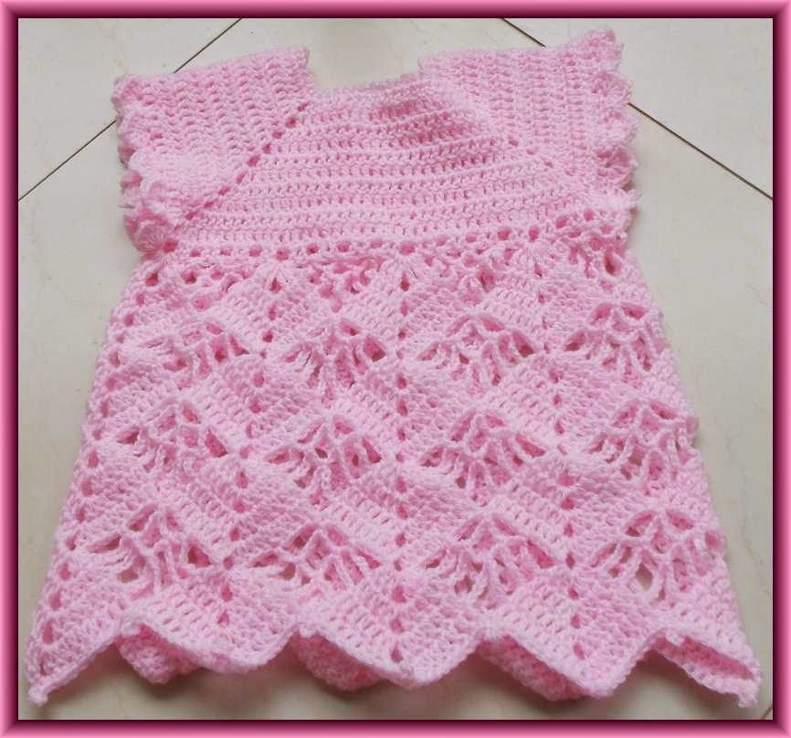 Sweet Nothings Crochet free crochet pattern blog, free crochet pattern for a baby dress, this blog has a video tutorial for stitch explanation,