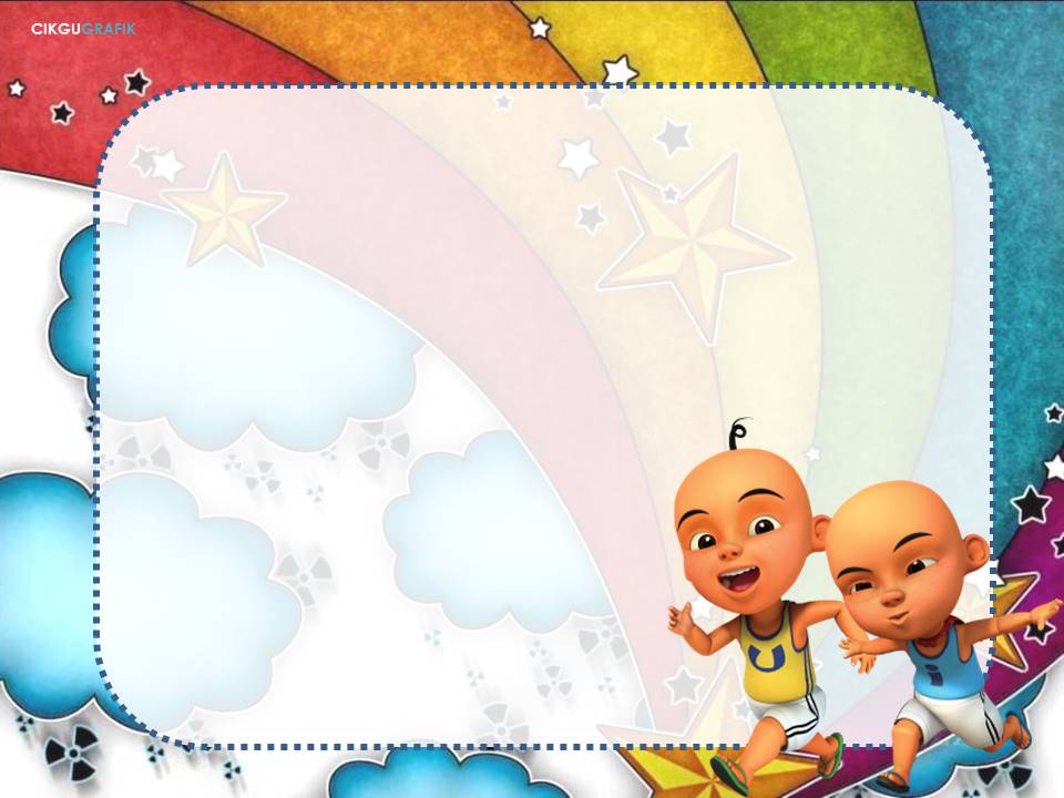 Koleksi Frame Upin Ipin (Latar Pelangi )  KOLEKSI GRAFIK 