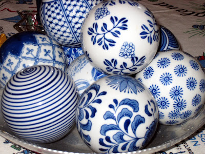 Blue China spheres