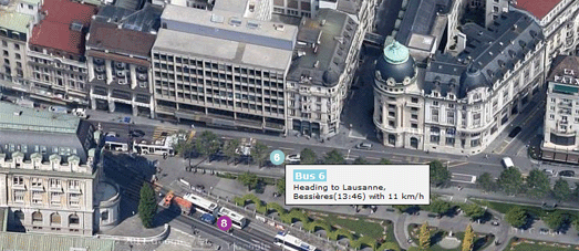  Vasile Cotovanu has created a novel Google Map application New SimCity Lausanne Transit on Google Maps
