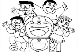 Sketsa Gambar Doraemon Dan Kawan Kawan